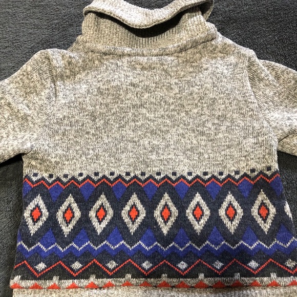 Crazy 8 • Gray | Blue | Red Design Collar Cardigan Sweater (6-12M) - Picture 4 of 5